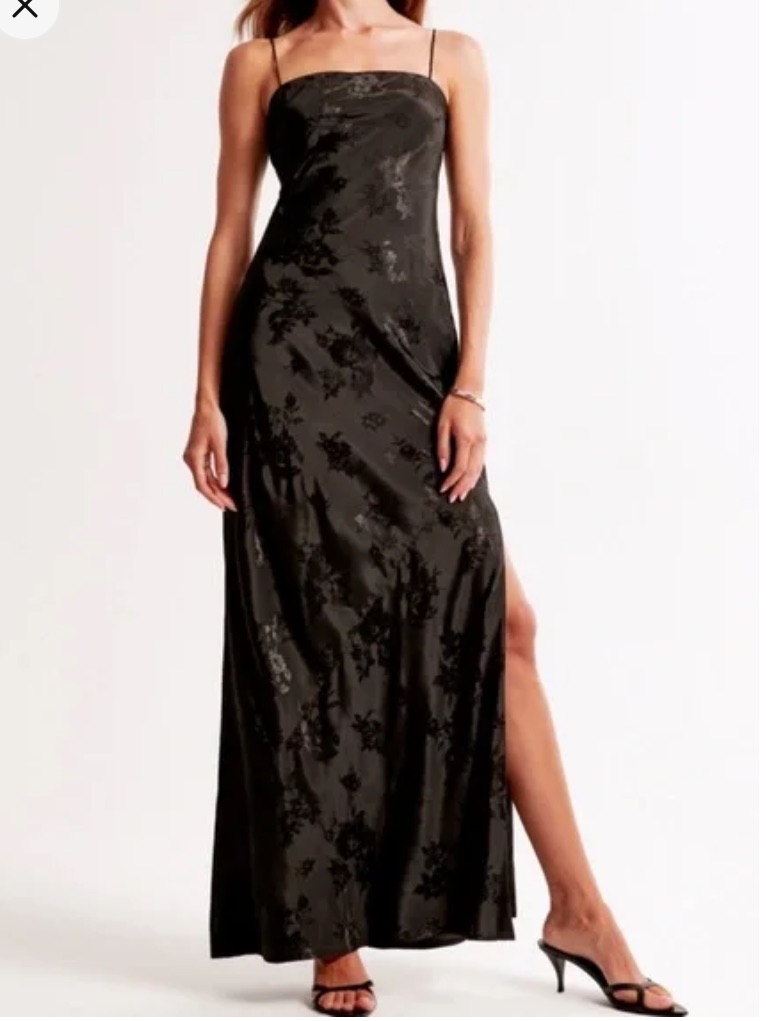Abercrombie & Fitch Julia Slip Satin Jacquard Maxi Dress